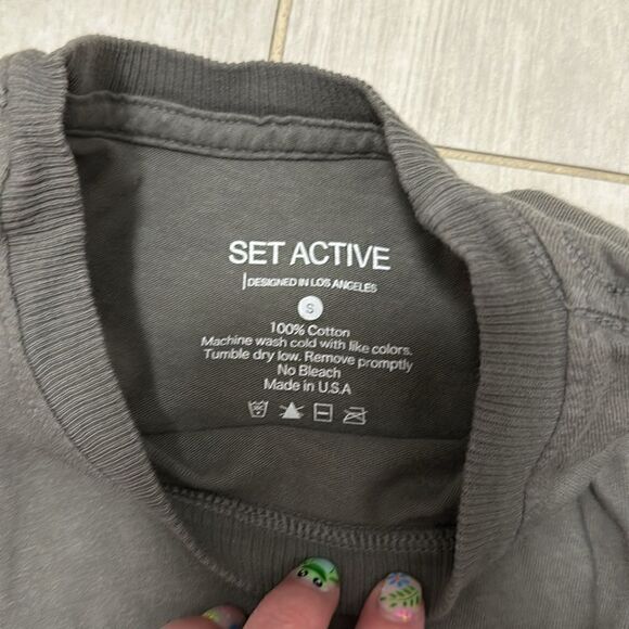 Set active grey cotton tee small - Picture 2 of 4